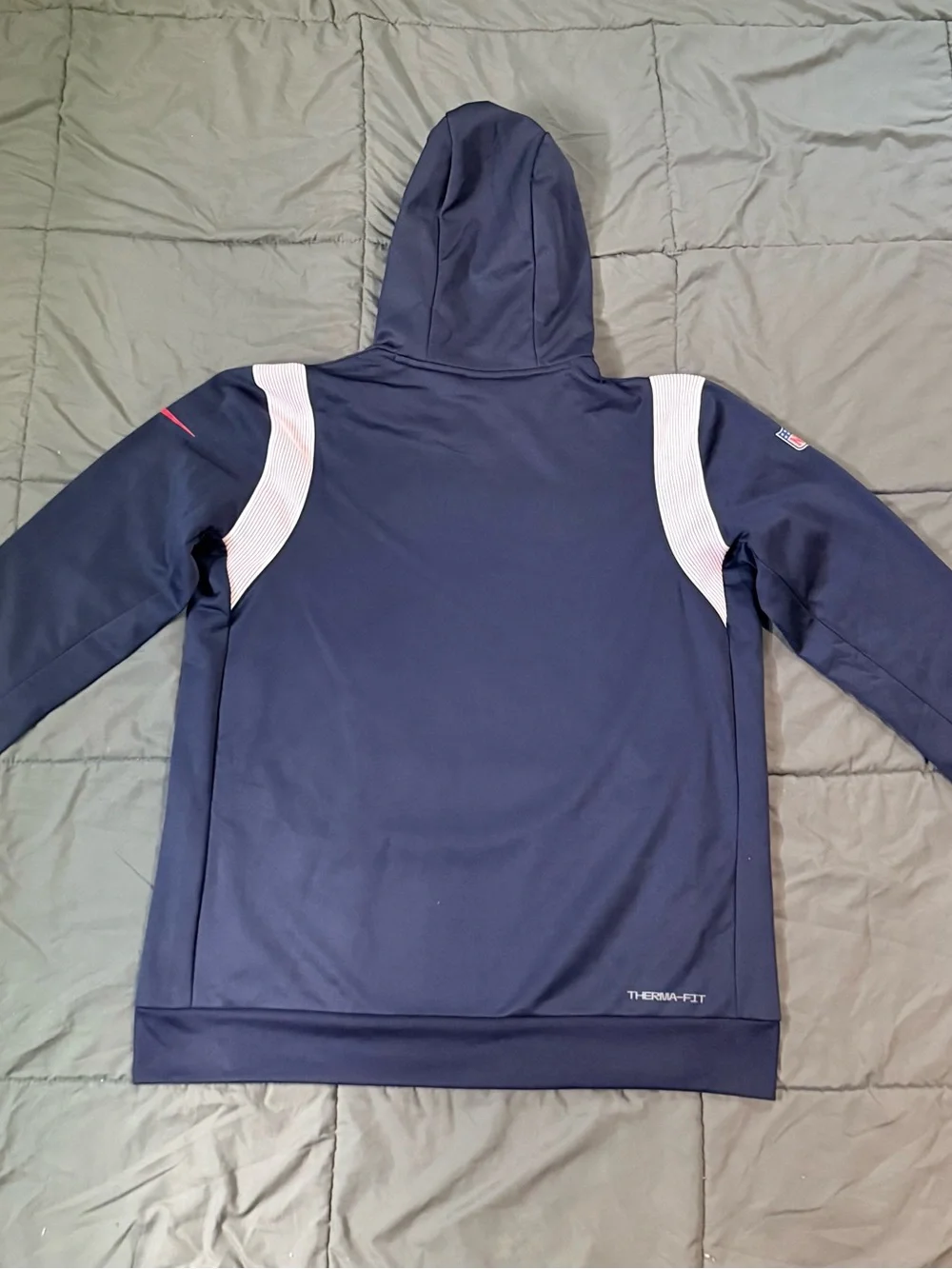Nike Men's Navy and Red Texans Zip-Up Hoodie